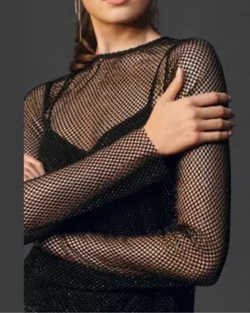 ANTHROPOLOGIE LONG-SLEEVE BEADED TOP - Image 3