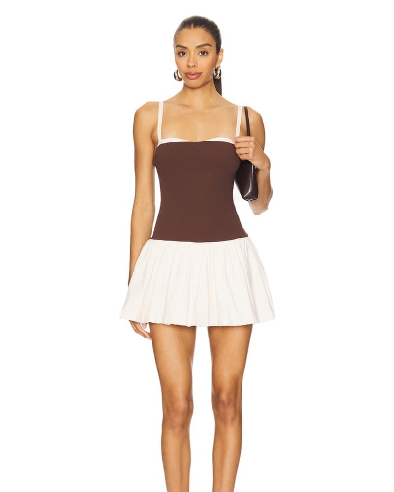 Mumu Tiffany Skort Dress in Chocolate - Image 1