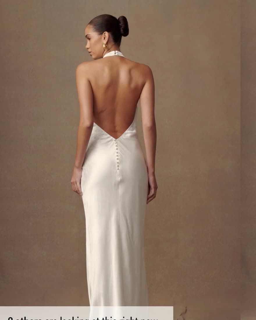 Meshki White High Neck Dress - Image 2