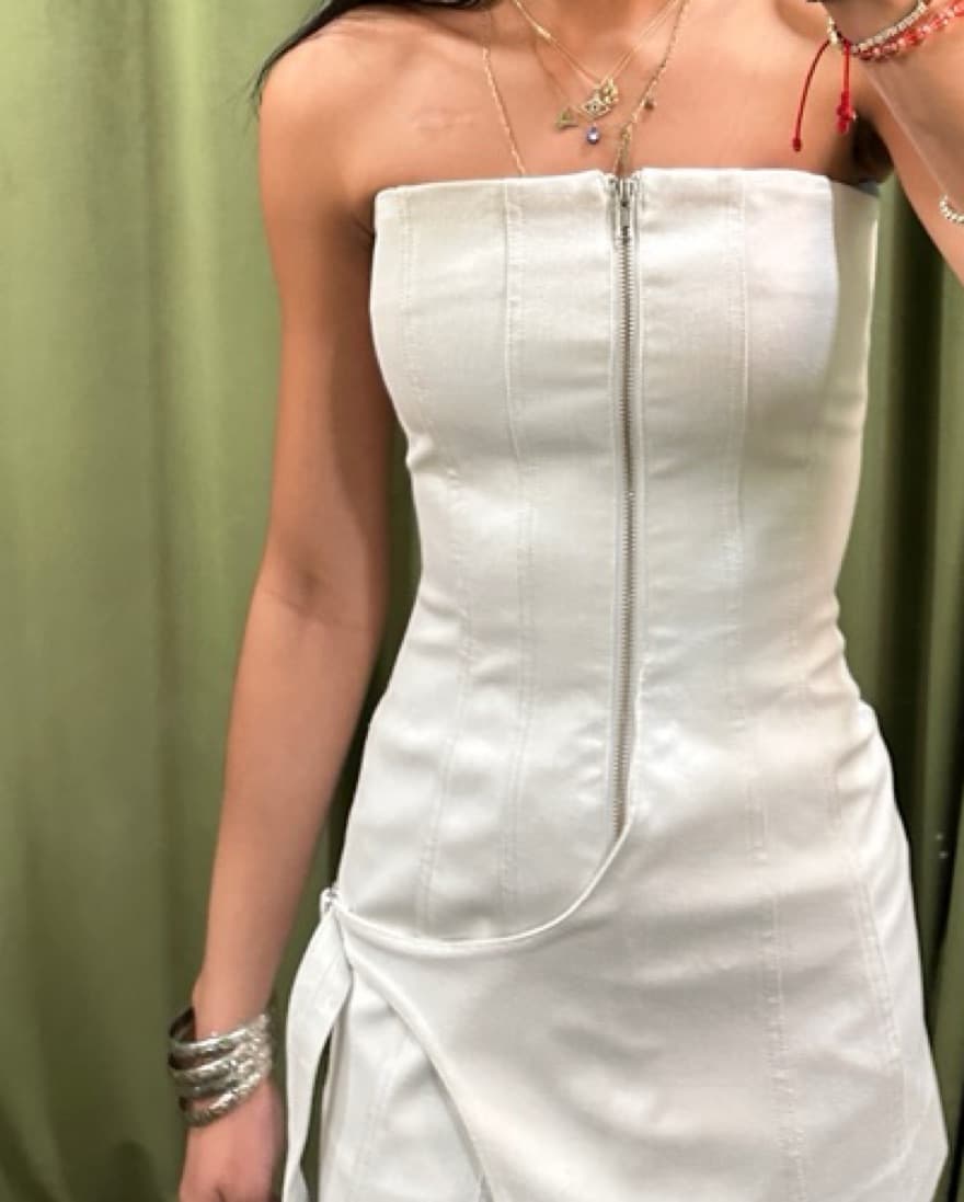 Yuzefi White Corset Dress - Image 1