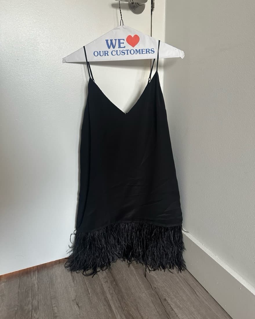Feather Silk Slip Dress  - Image 2