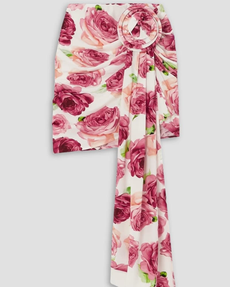 Magda Butrym Floral Rose Mini Skirt Set - Image 2