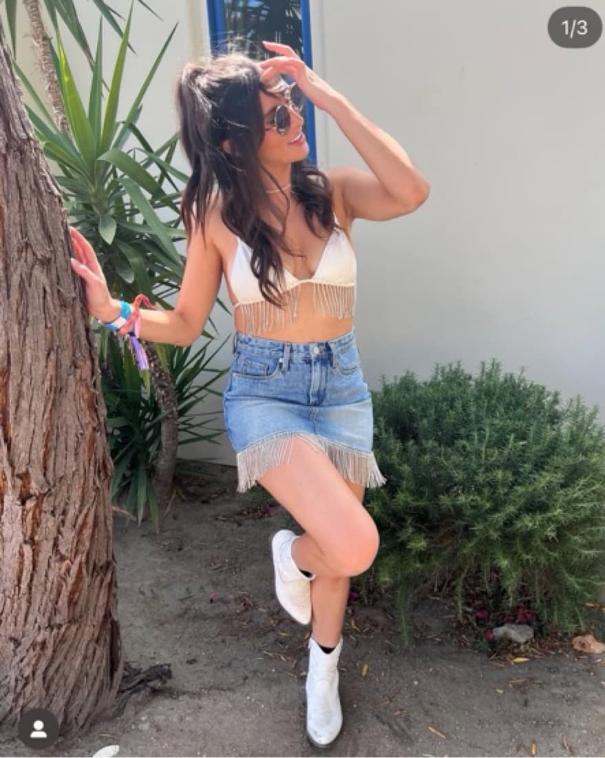 Denim Mini Skirt Sparkle/ Coachella - Image 1