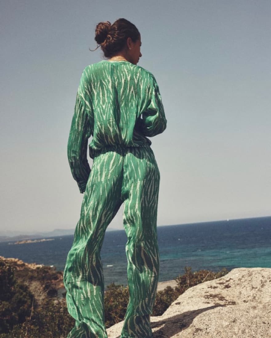 Print Blouse And Pant Set - Image 2