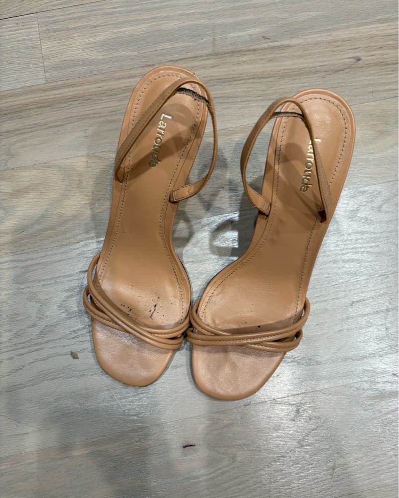 Larroude Annie Nude Slingback Sandals - Image 2