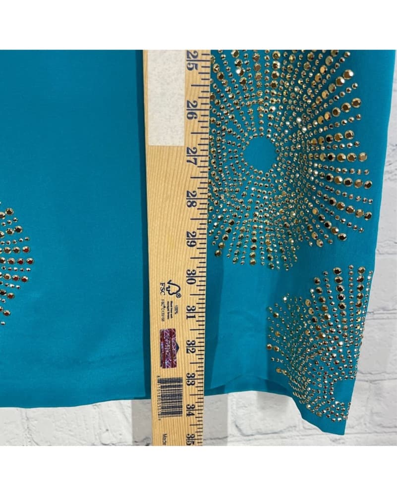 Glamorous Teal Embellished Dress - Image 4