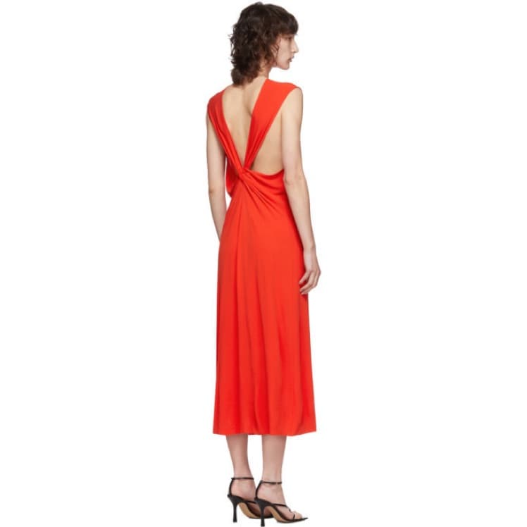 Helmut Lang Red Midi Dress - Image 2
