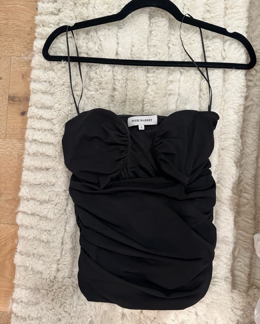 Black Dominique Wire Bustier Top - Image 2