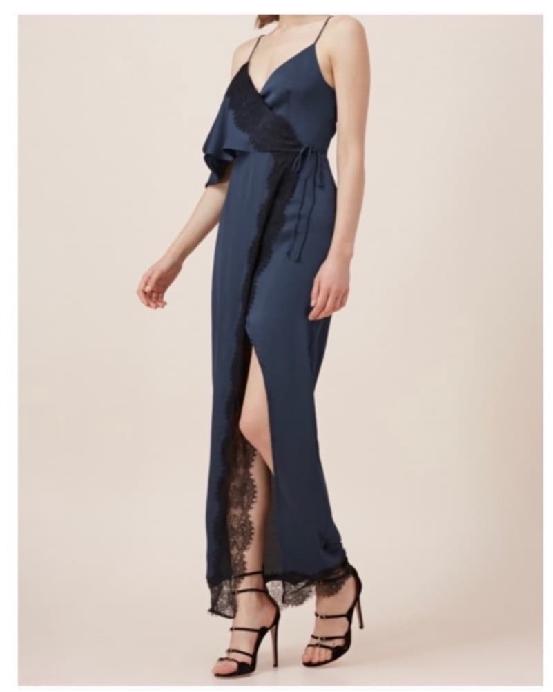 Navy Evening Gown Wedding Holiday Dress - Image 6