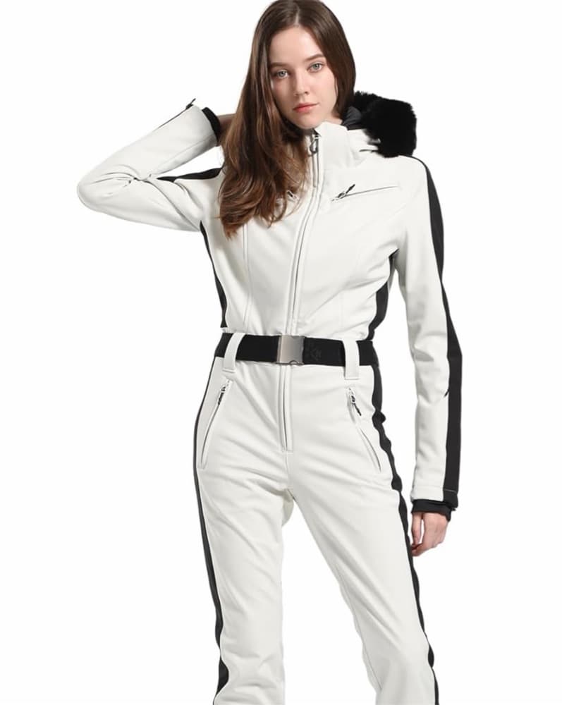 Elegant Ski Suit with Fur Trim - Image 4