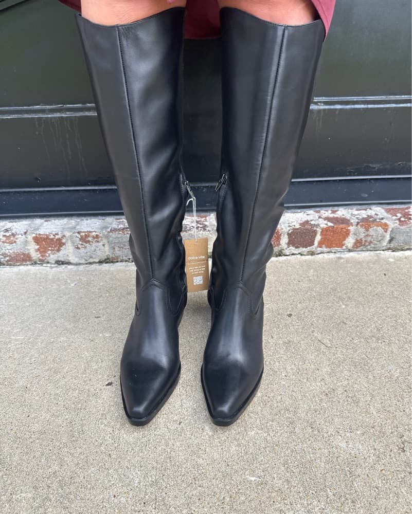 Sleek Black Knee-High Boots - Image 2