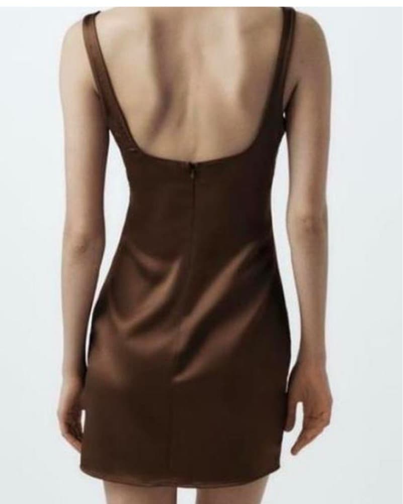Zara Sultry Satin Slip Dress - Image 4