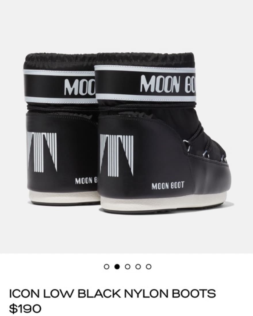 Icon Low Black Nylon Moon Boots  - Image 3