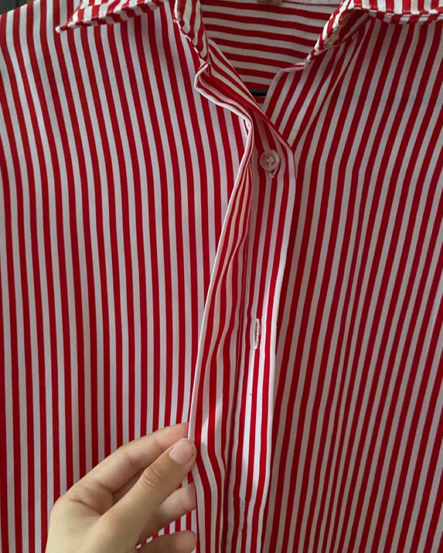 Vintage Red And White Stripe Dress Shirt - Image 5