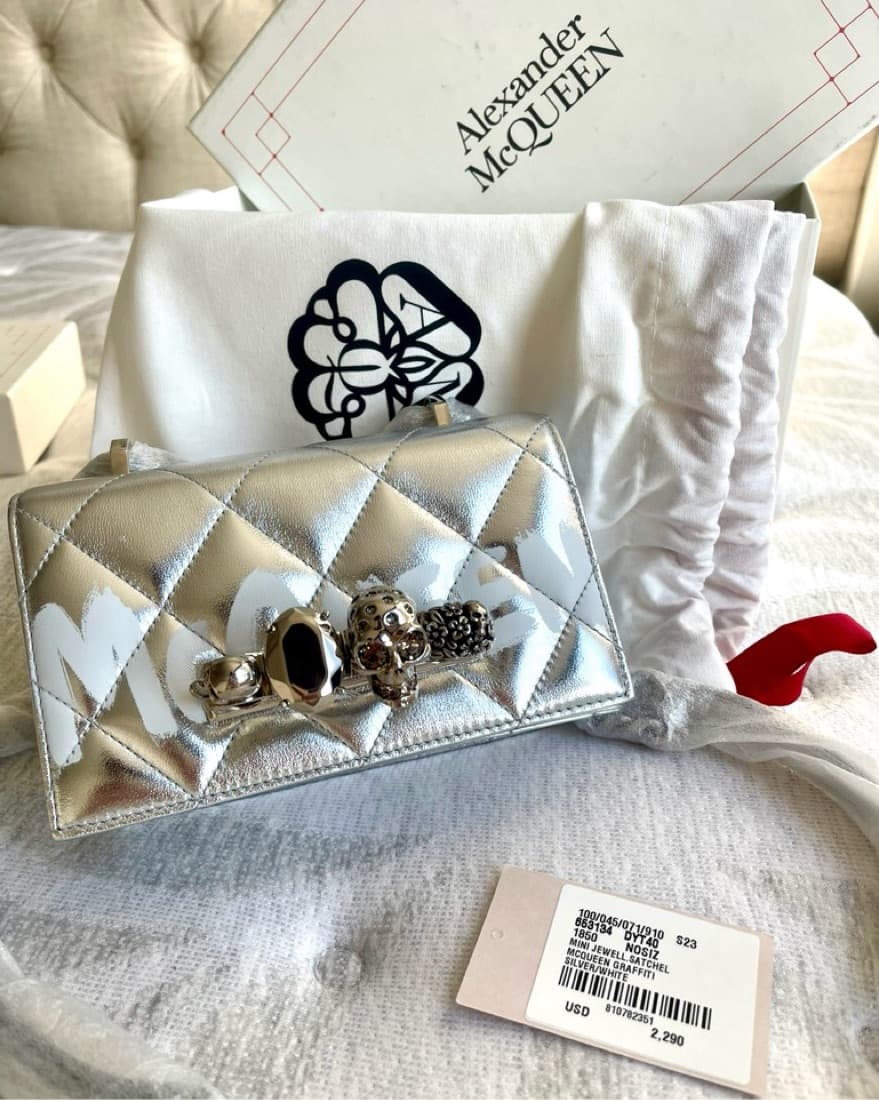 Alexander McQueen Mini Silver Crosbody  - Image 5