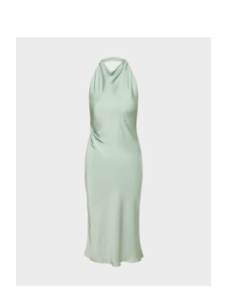 Aritizia Sage Green Midi Halter Dress - Image 5