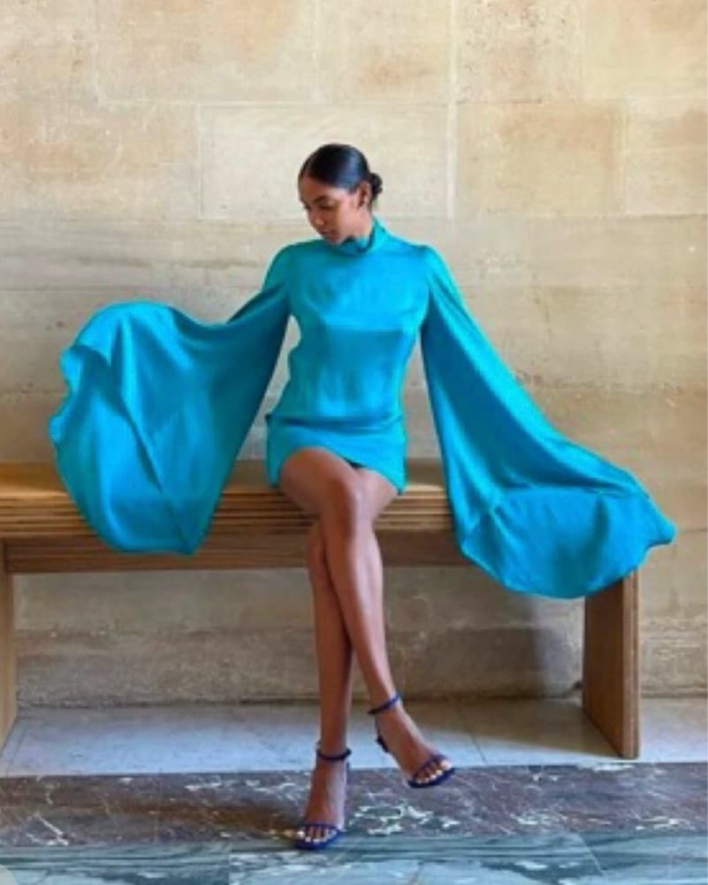 Captivating Turquoise Maxi Dress - Image 1