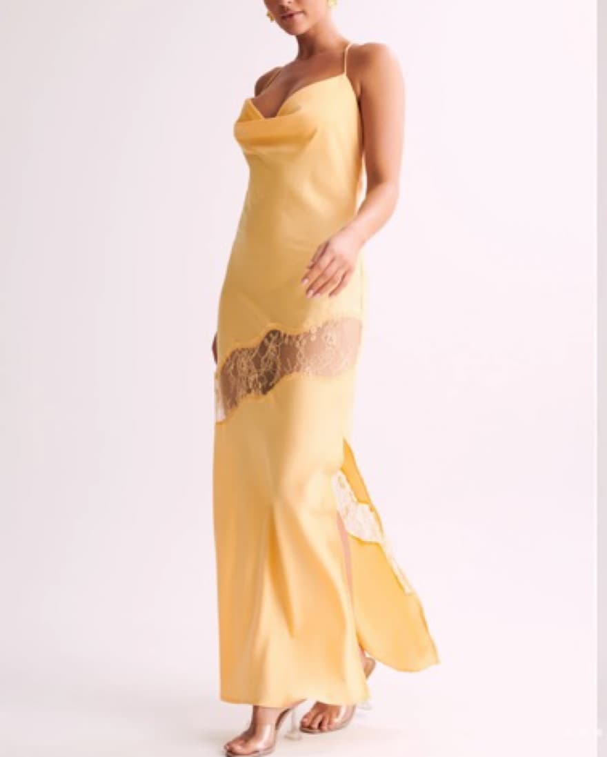 Yellow Satin Dress  - Image 2
