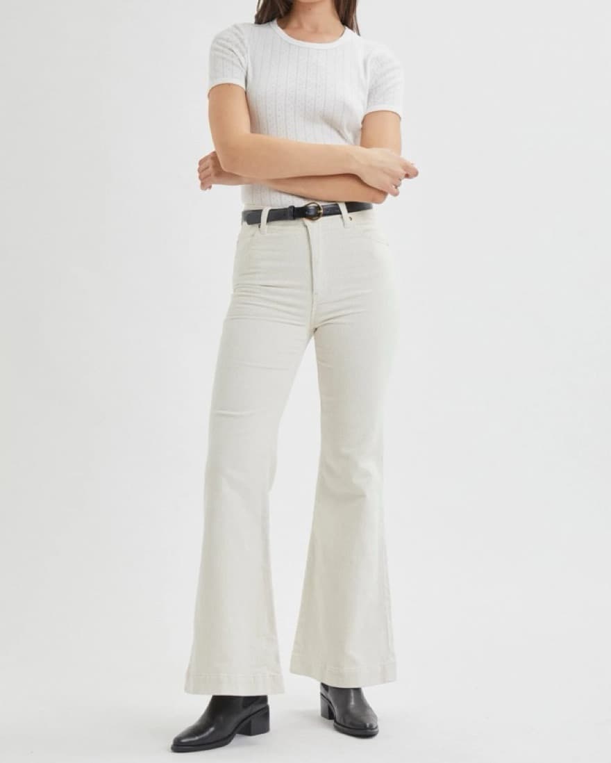 Rolla’s White Corduroy Flare Pants - Image 1