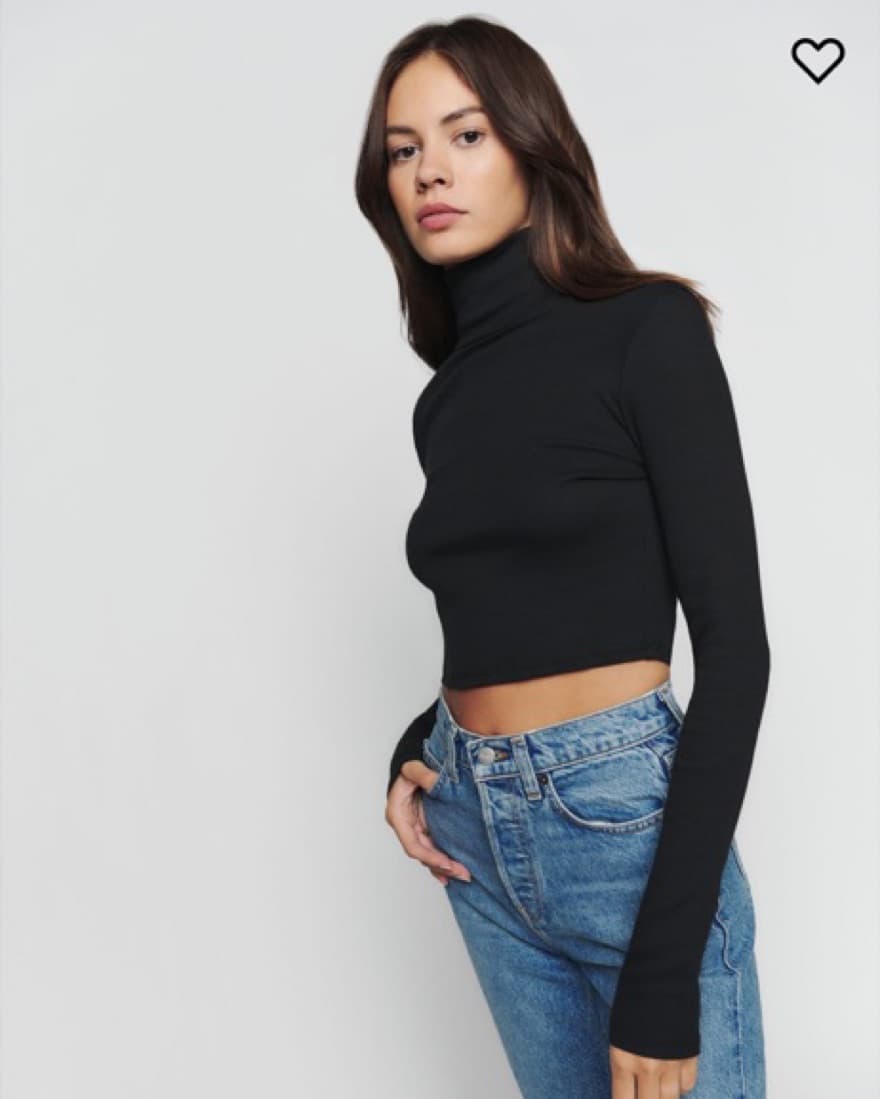 Reformation Cropped Rib Turtleneck - Image 1
