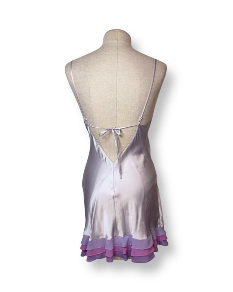 Elegant Vintage Silk Mini Slip Dress - Image 2