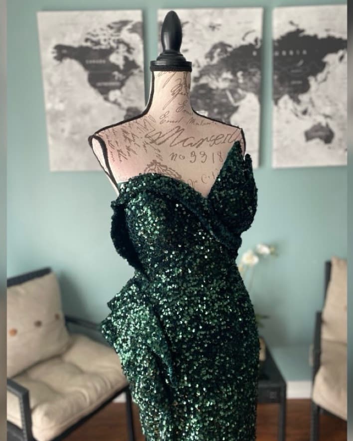 NEW Emerald Formal Dress Military Ball - Image 1