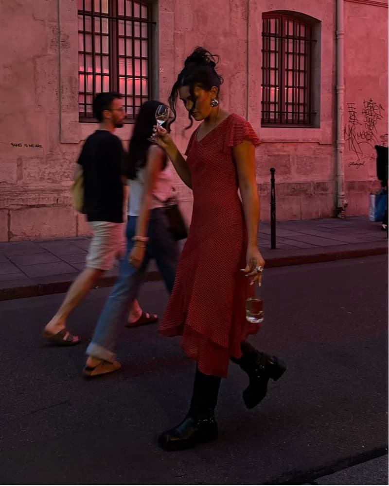 Adrianna Papell Polka Dot Silk Dress - Image 1