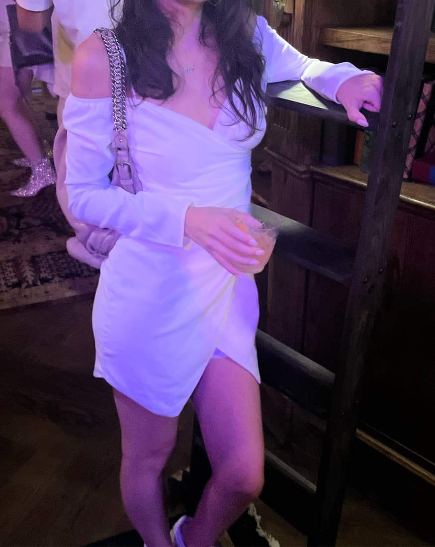 White Wrap Dress - Image 2