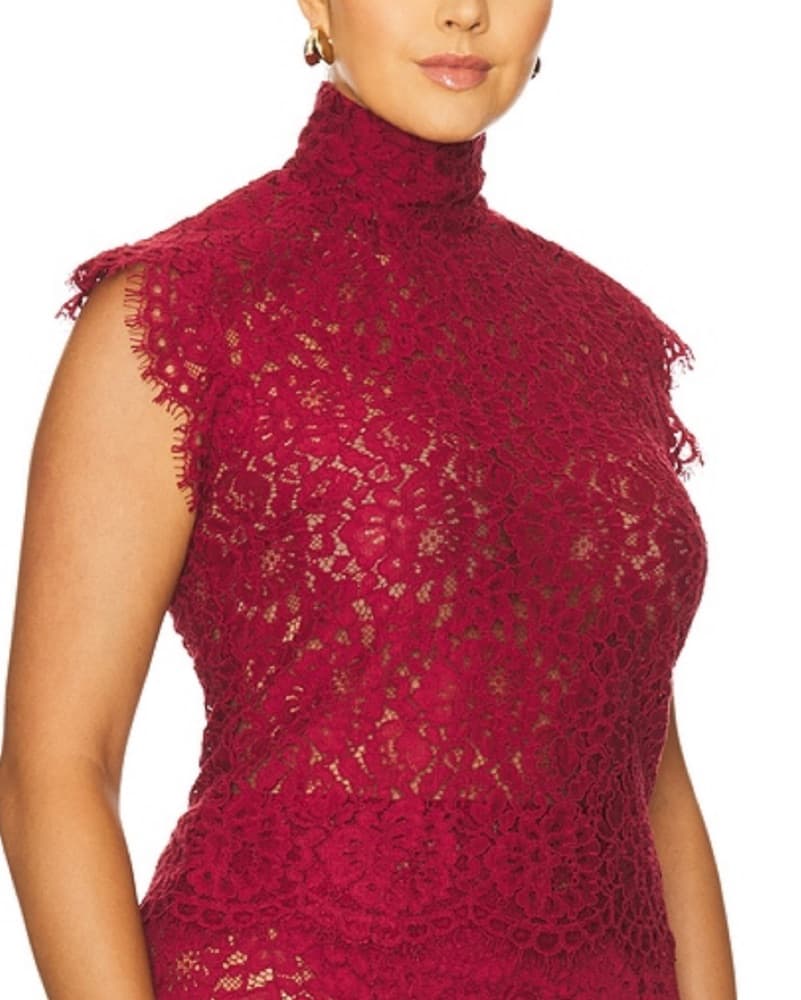 Elegant Lace High Neck Dress - Image 2
