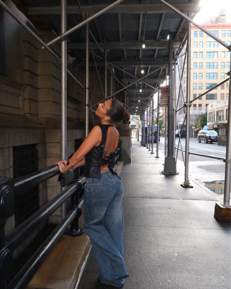 Faux Leather Backless Top - Image 2