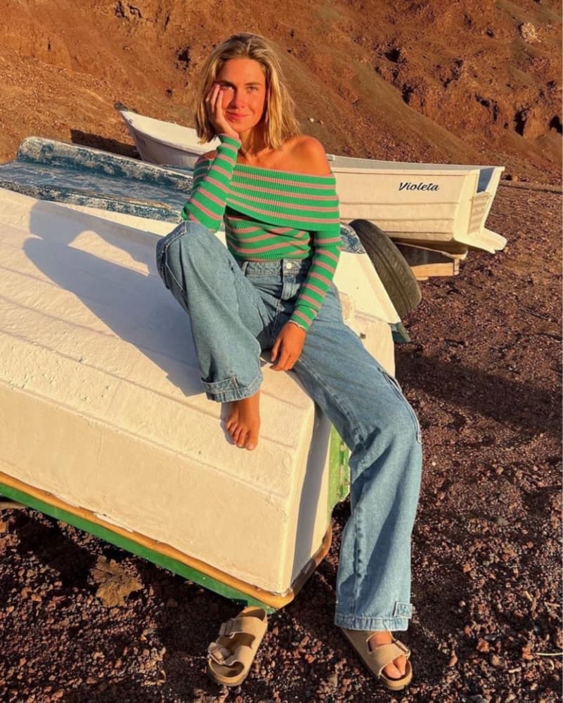 Mango Off The Shoulder Stripe Top - Image 2