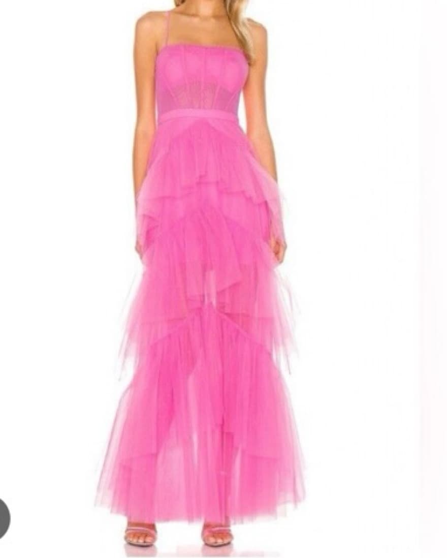 Bcbgmaxazria Pink Corset Tulle Gown - Image 4