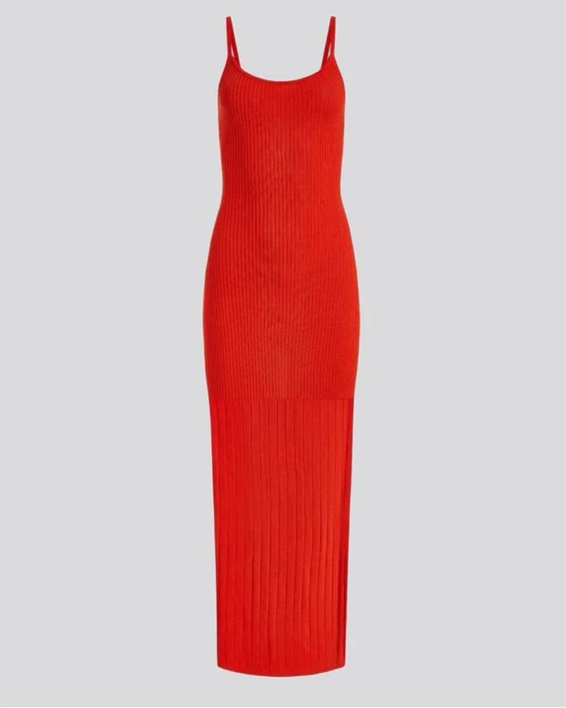 Solid And Striped Noel Dress / Lava - Image 3