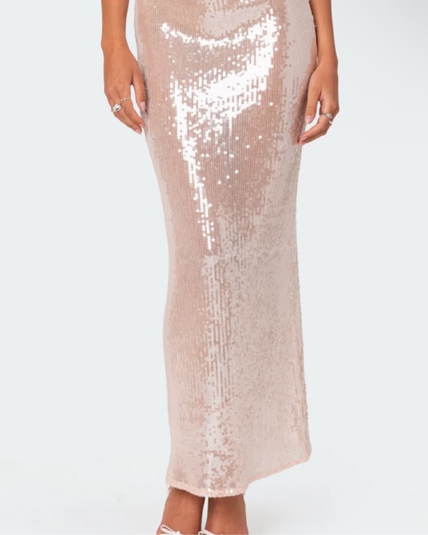 Edikted Sequin Maxi Skirt  - Image 1