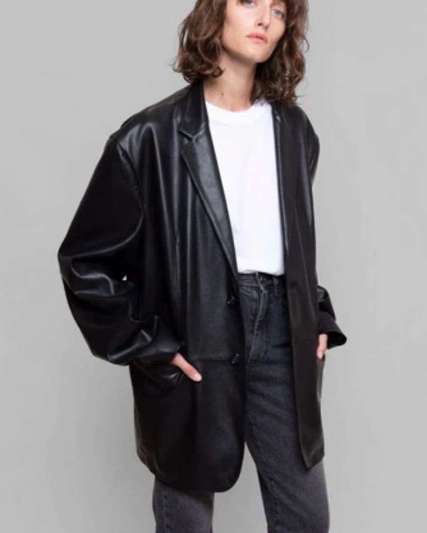 Frankie Shop Leather Olympia Blazer  - Image 2