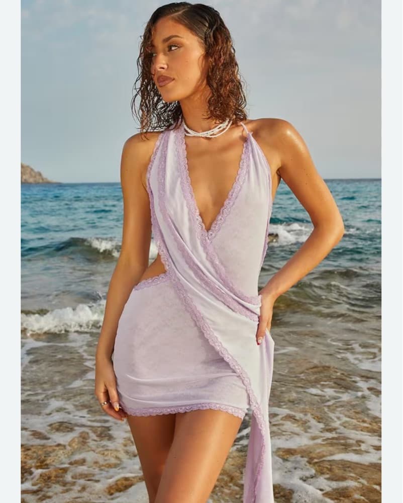 Ego Official Lilac Mesh Dress - Image 1