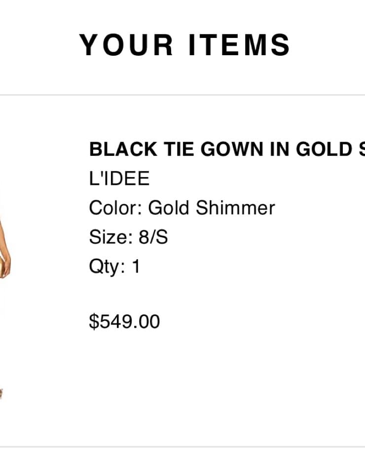 L’idee Black Tie Gown In Gold Shimmer - Image 4