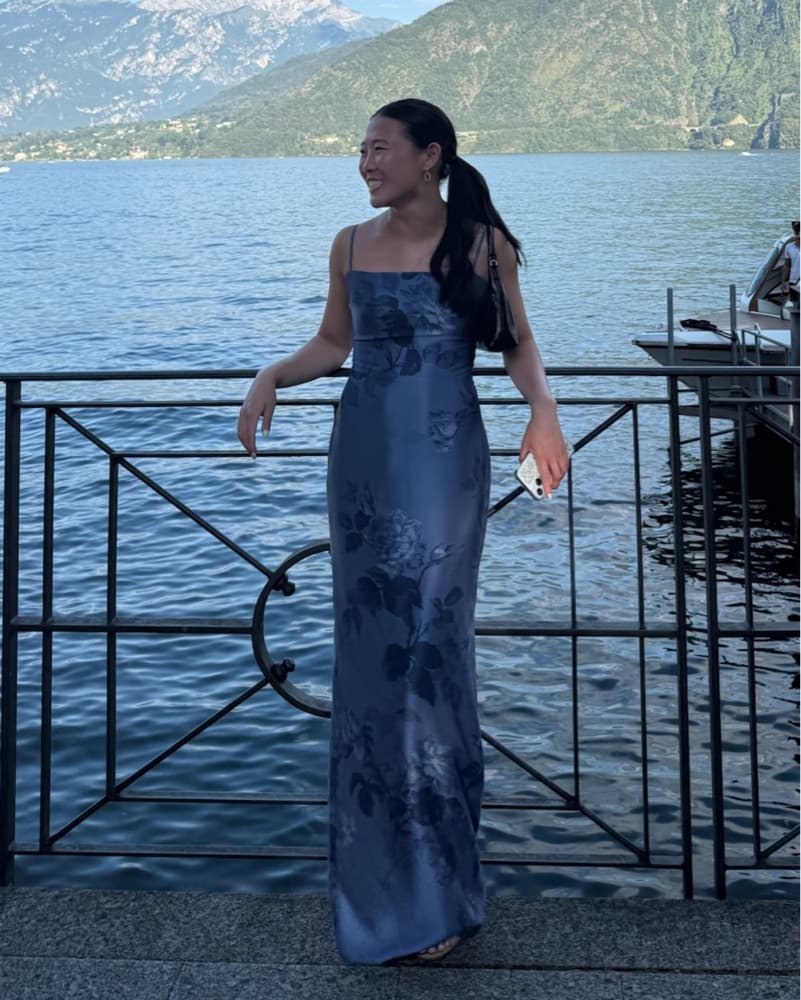 Reformation Blue Frankie Silk Dress - Image 5