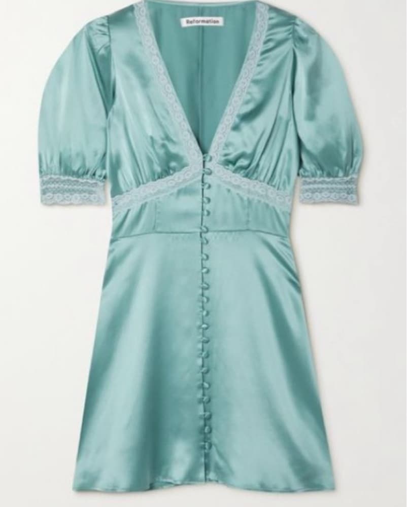 Reformation Silk Charmeuse Mini Dress - Image 3