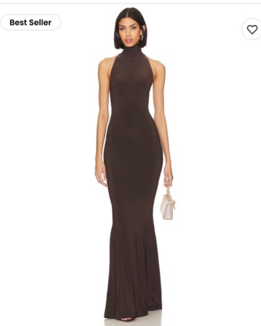Norma Kamali Halter Turtle Fishtail Gown - Image 3
