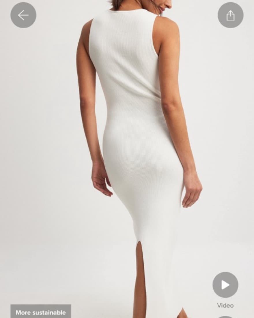 Rib Knit White Maxi  - Image 4