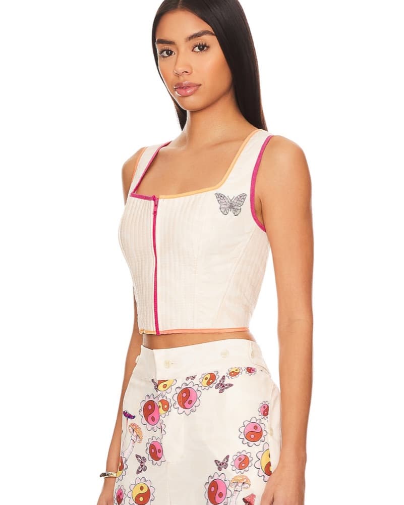 Agua Bendita Cream Corset Top Whimsy - Image 1