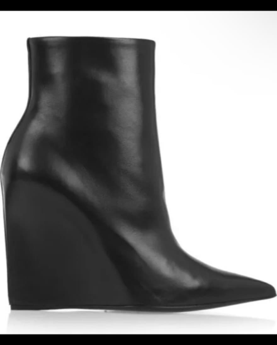 Balenciaga Leather Hidden Wedge Booties - Image 2