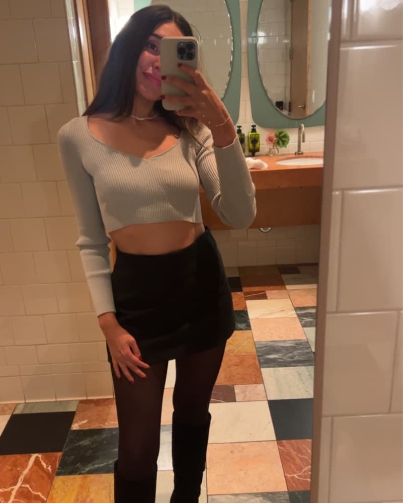 Zara Long Sleeve Crop Top - Image 1
