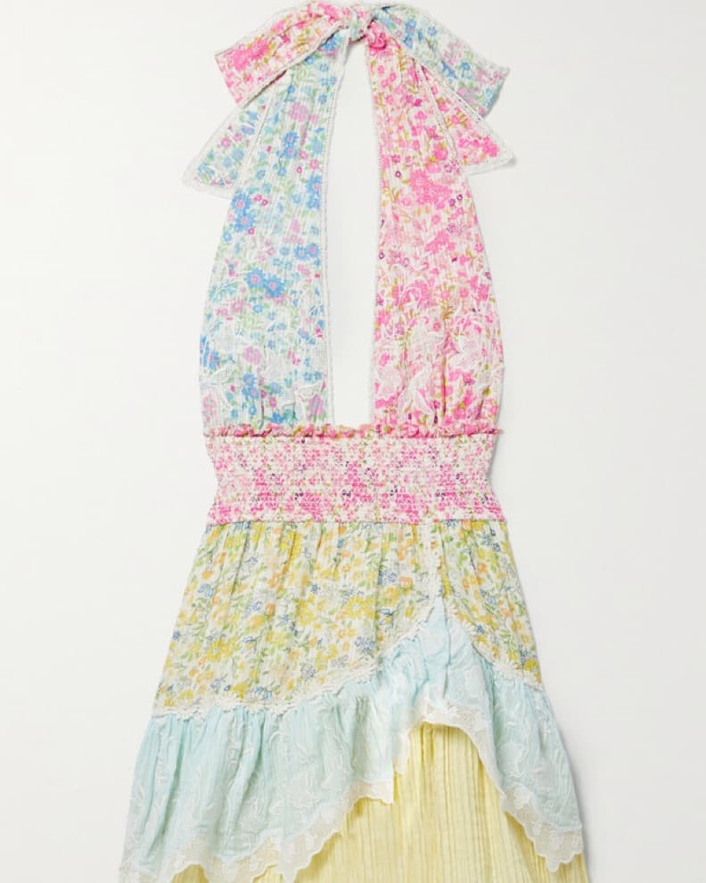 LoveShackFancy Cambria Halter Mini Dress - Image 3