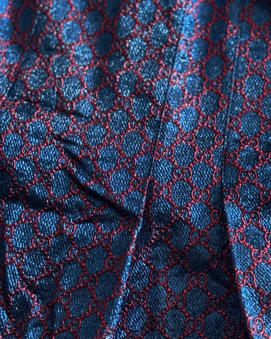 Gucci Monogram Skirt Blue & Red Shimmer - Image 5