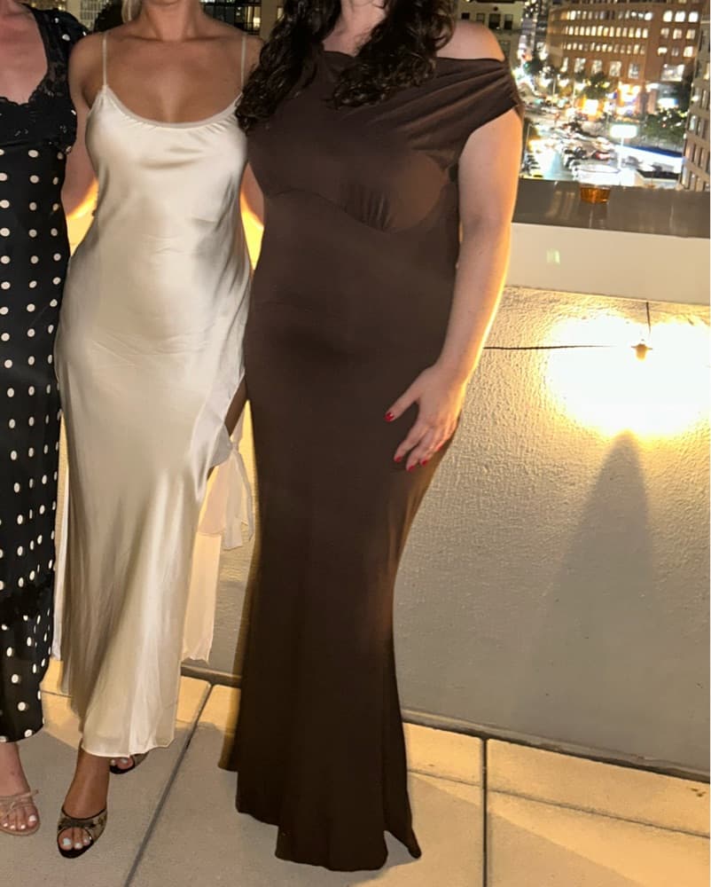 Reformation Long Brown Knit Dress - Image 3