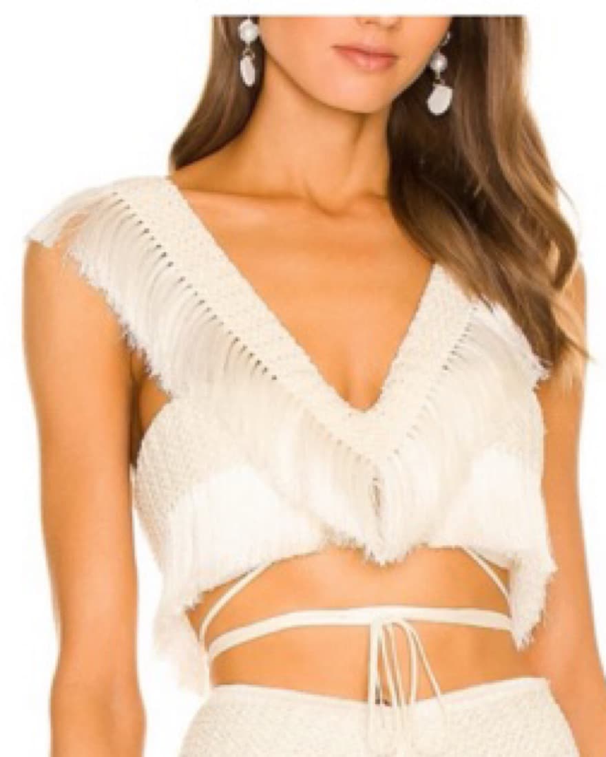 White Fringe Patbo Top  - Image 2