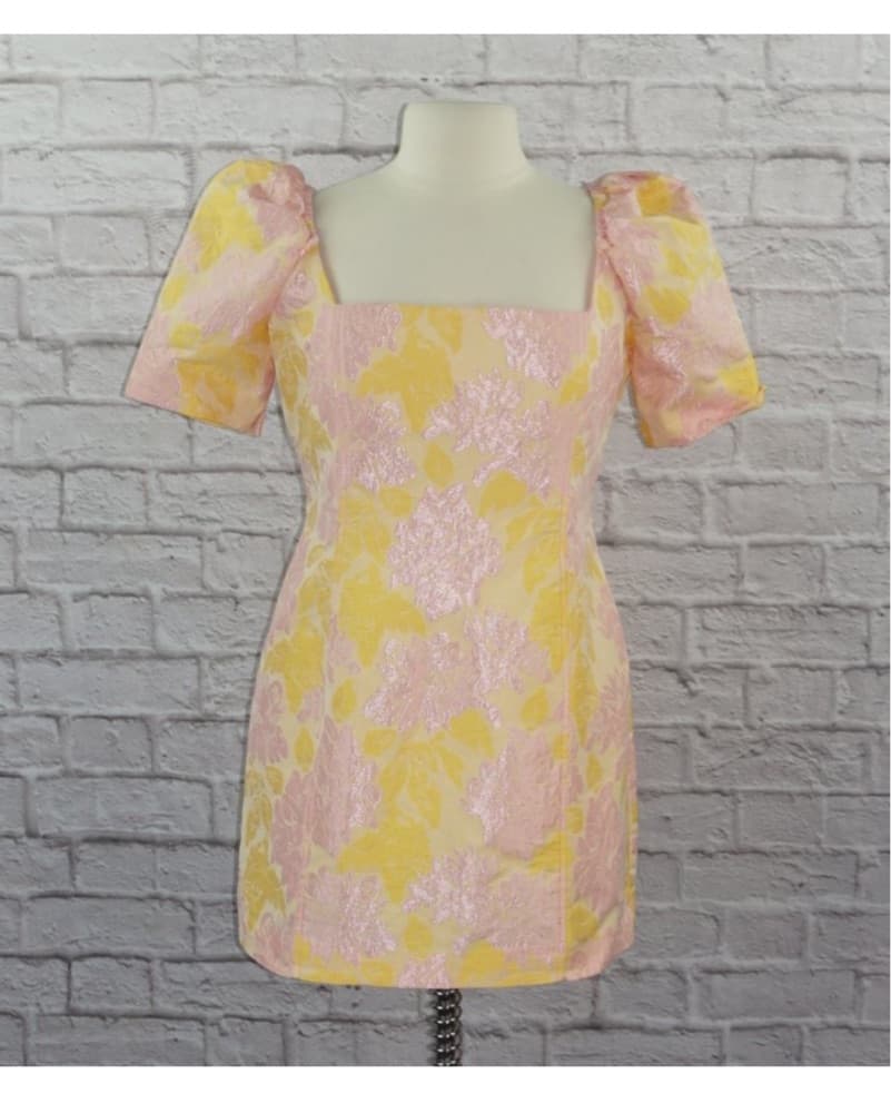 Nookie PinkFloral Puff Sleeve Mini Dress - Image 3