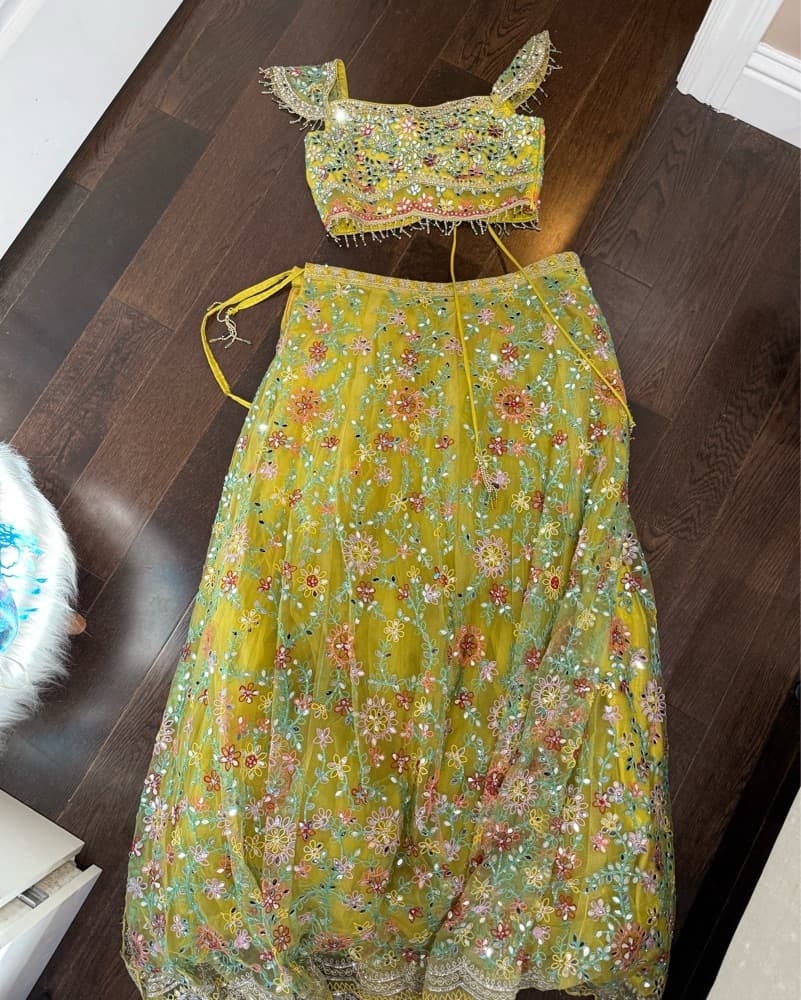 Yellow Mirrored Lehenga - Image 2